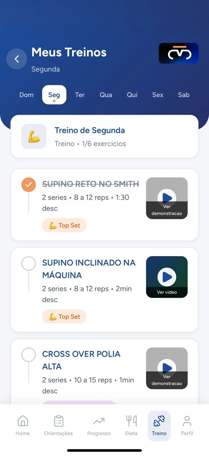 Screenshot of the Michael Cezar app (in Portuguese)
