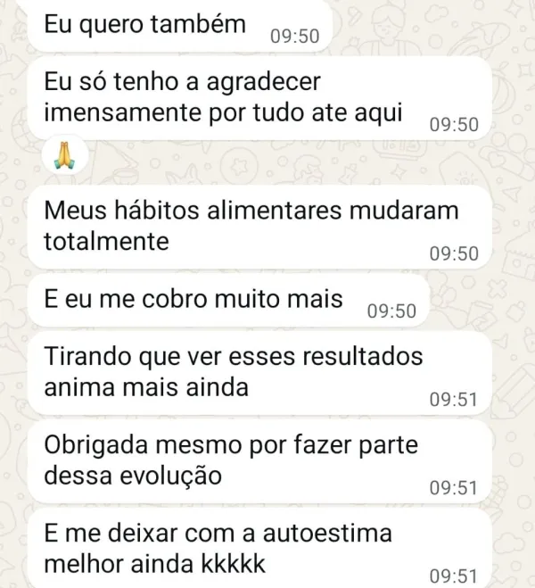 Message from Client (in Portuguese)